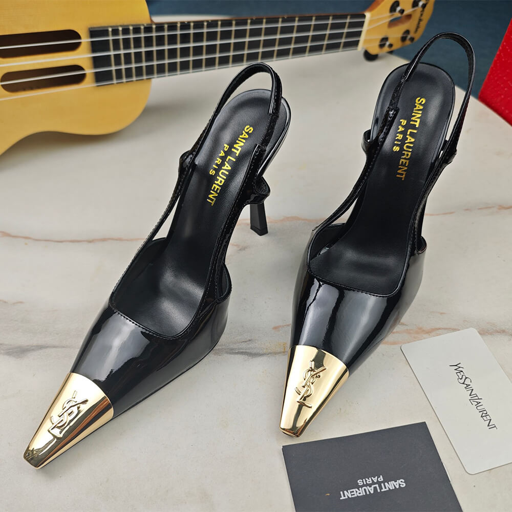 YSL Jeanne Slingback Pumps in Patent Leather