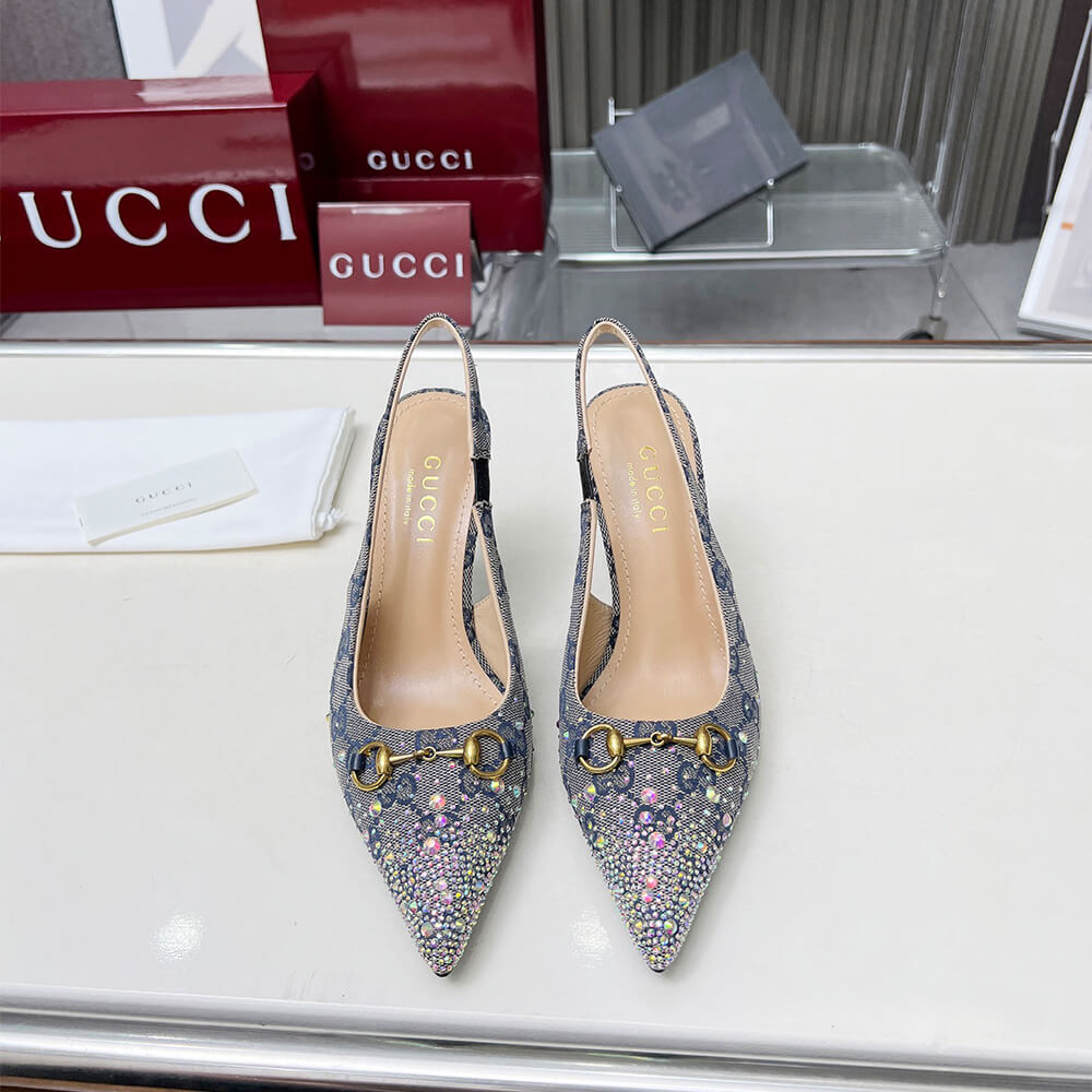 Gucci Women s slingback pump with crystal Horsebit
