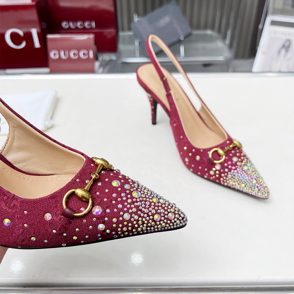 Gucci Women s slingback pump with crystal Horsebit