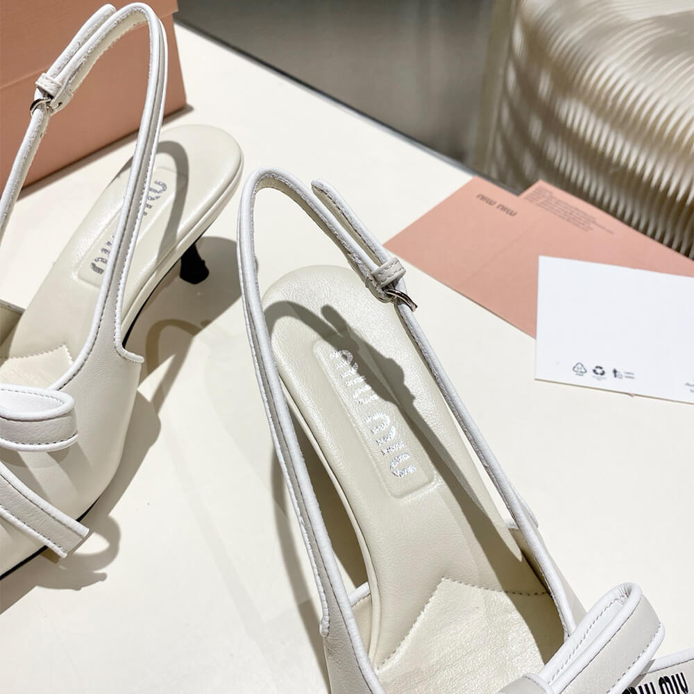 MiuMiu Nappa leather slingback pumps