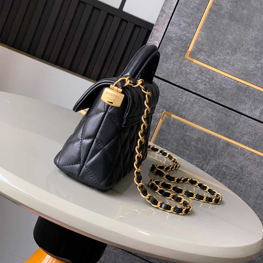 CHANEL Mini Flap Bag with Top Handle(HIGH-END GRADE)